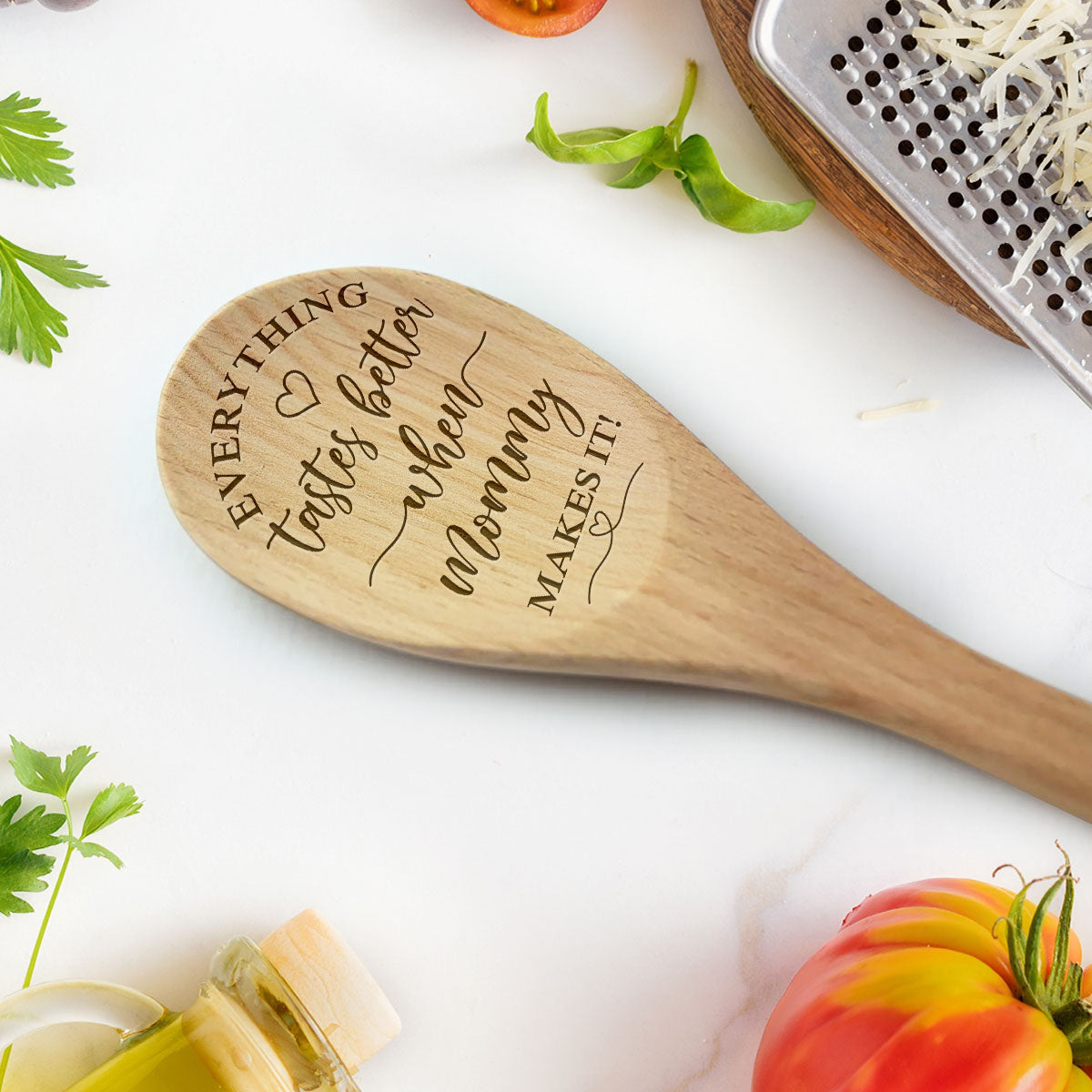 Everything Tastes Better When Grandma Makes It - Personalized Engraved Wooden Spoon