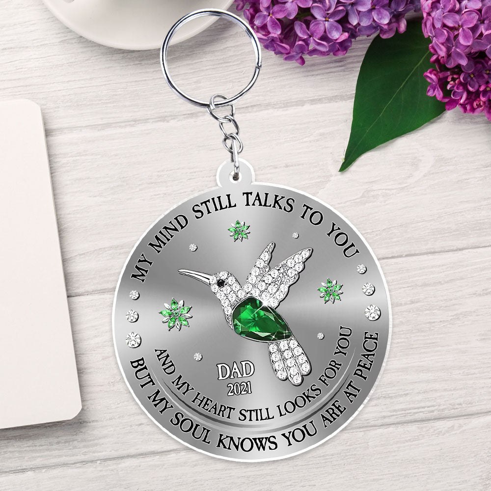 Cardinal Hummingbird My Mind My Heart My Soul - Personalized Acrylic Keychain