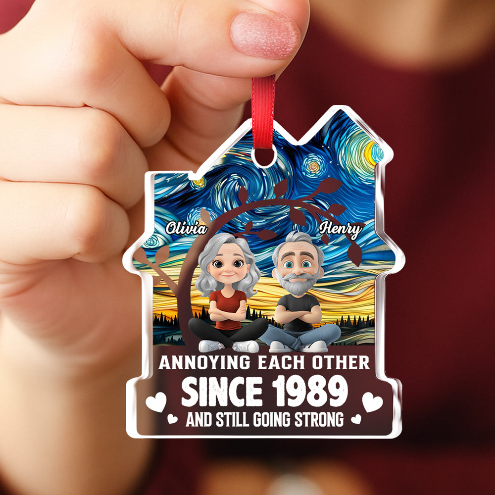 Custom Keepsake Christmas Ornament •  Love You Forever - Personalized House Shaped Glass Ornament