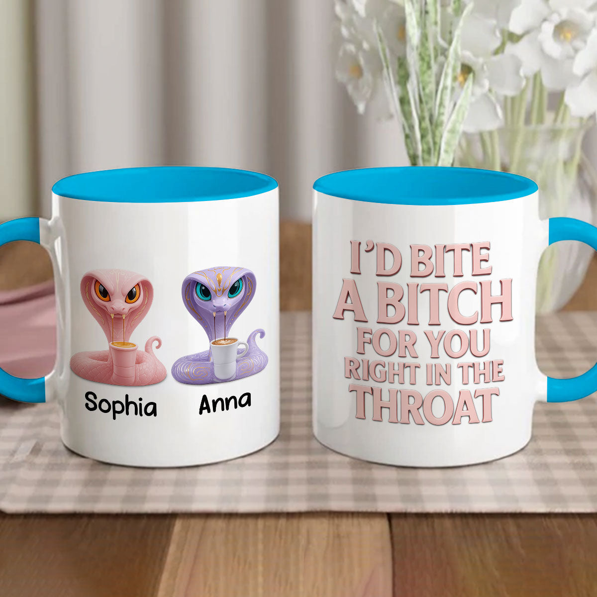 Custom Best Friend, Christmas & Birthday Friendship Keepsake Gift • Bite For You - Personalized Accent Mug