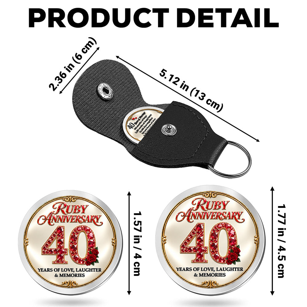 Custom Coin Keychain For Husband & Him, Anniversary Gifts • A Lifetime Marked By Love - Personalized 3D Printing Pocket Hug