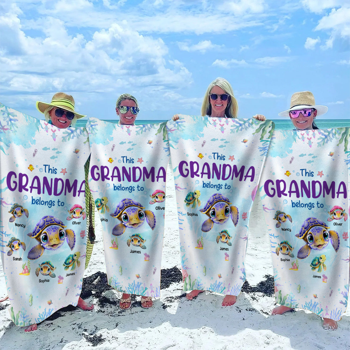 I Love Being Nana - Personalized Beach Towel