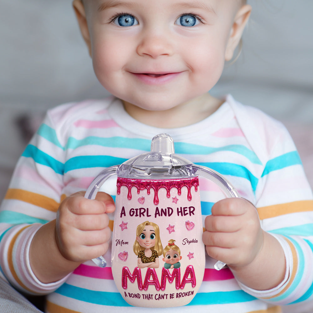 A Baby And Mommy - Personalized Sippy Cup With Handles
