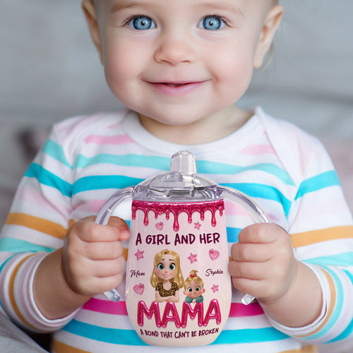 A Baby And Mommy - Personalized Sippy Cup With Handles