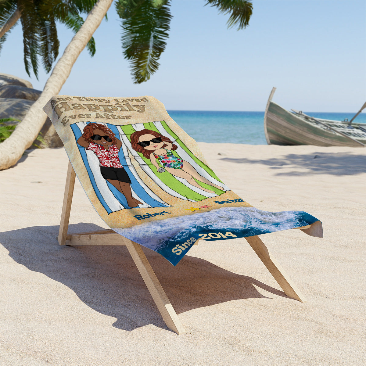 They Lived Happily Ever - Personalized Beach Towel