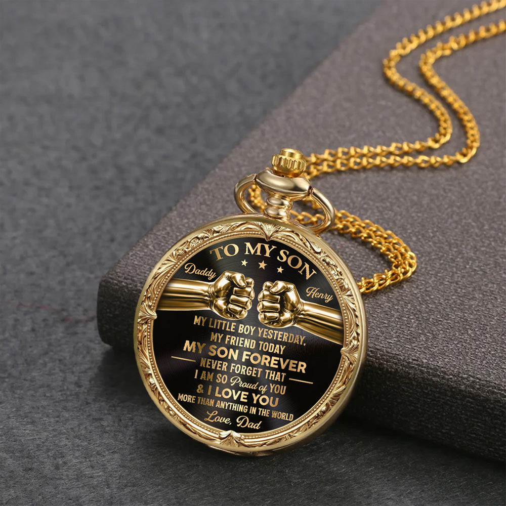 My Son Forever - Personalized Print Pocket Watch