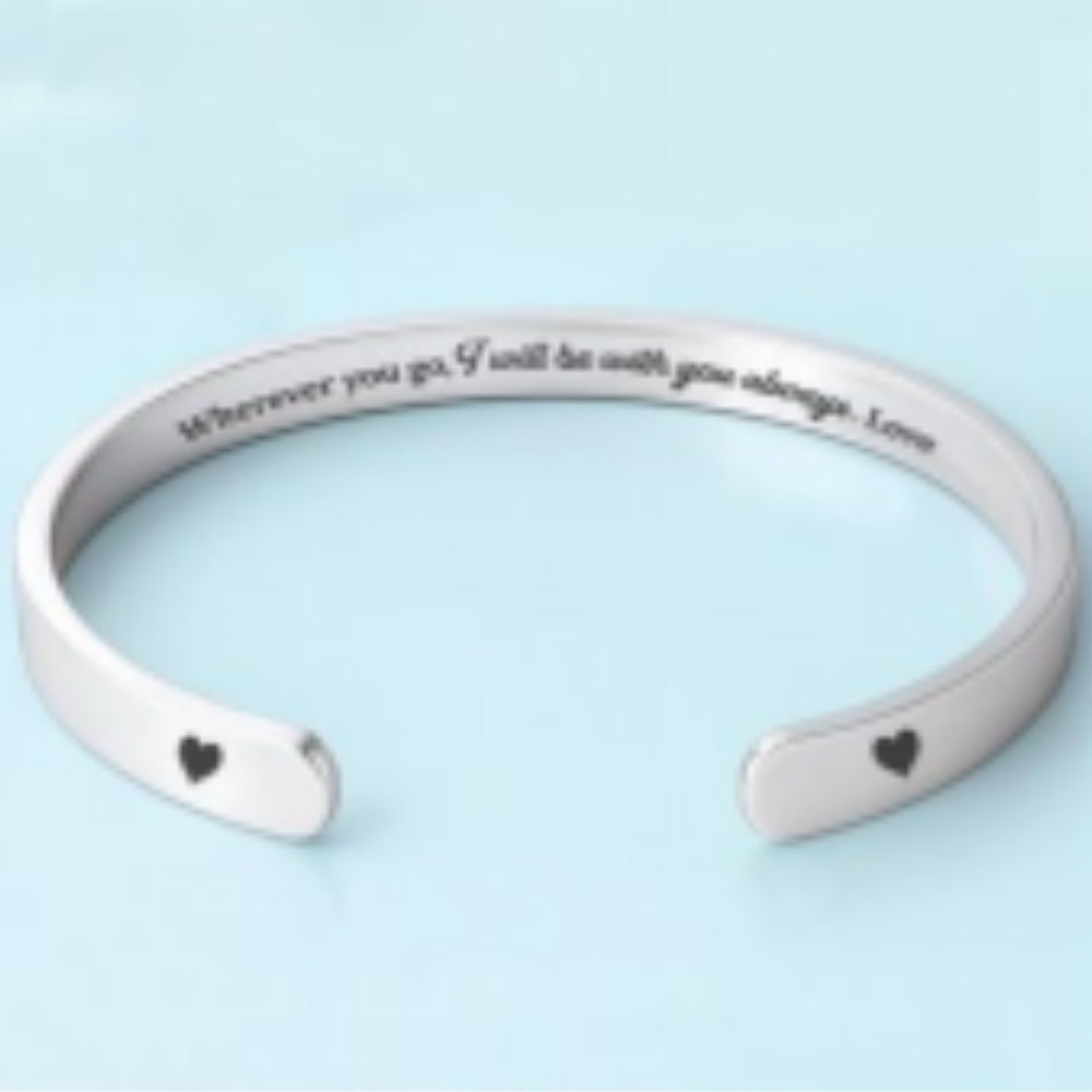 Wherever You Go - Personalized Bracelet Cuff