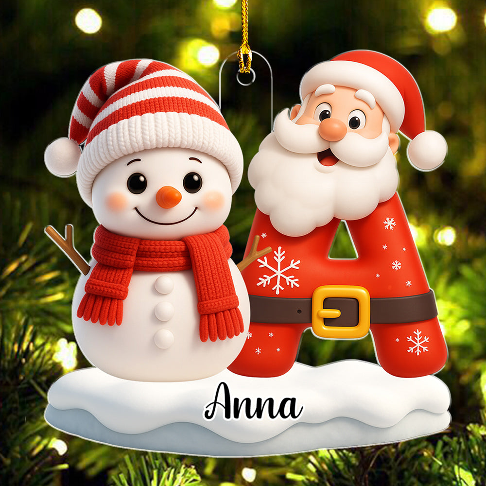 Custom Family Ornament, Christmas Gift for Family Members •  Snowman Merry Christmas - Personalized Acrylic Ornament