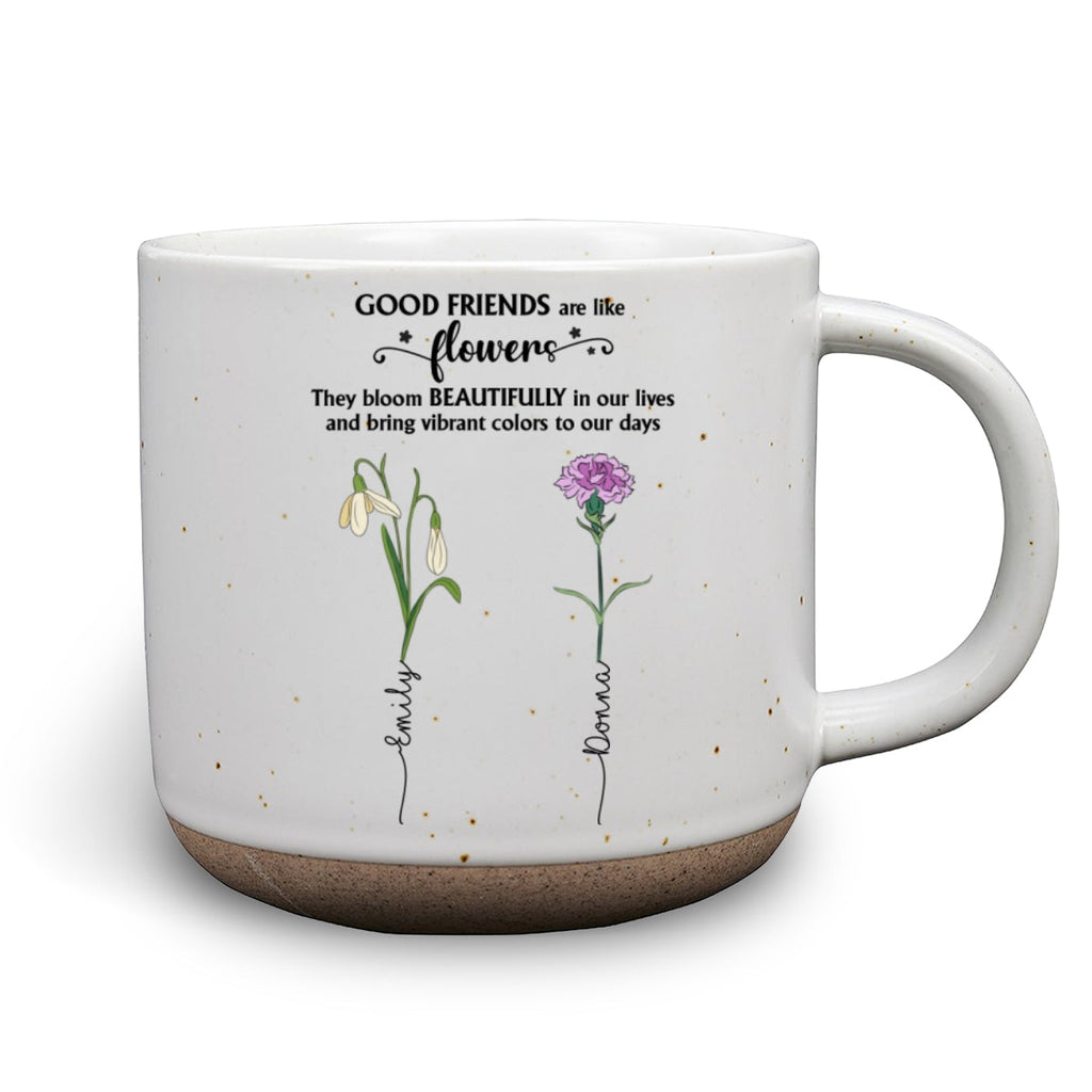 Custom Best Friend, Christmas & Birthday Friendship Keepsake Gift • If Friends Were Flowers - Personalized Pottery Mug