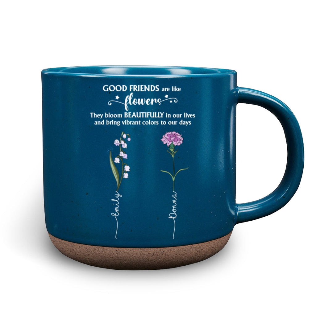 Custom Best Friend, Christmas & Birthday Friendship Keepsake Gift • If Friends Were Flowers - Personalized Pottery Mug