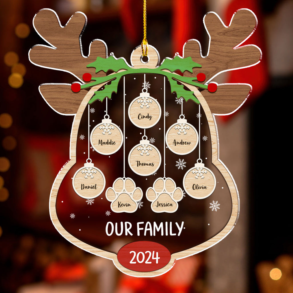 Custom Keepsake Christmas Ornament •  Lovely Family - Personalized Acrylic Ornament