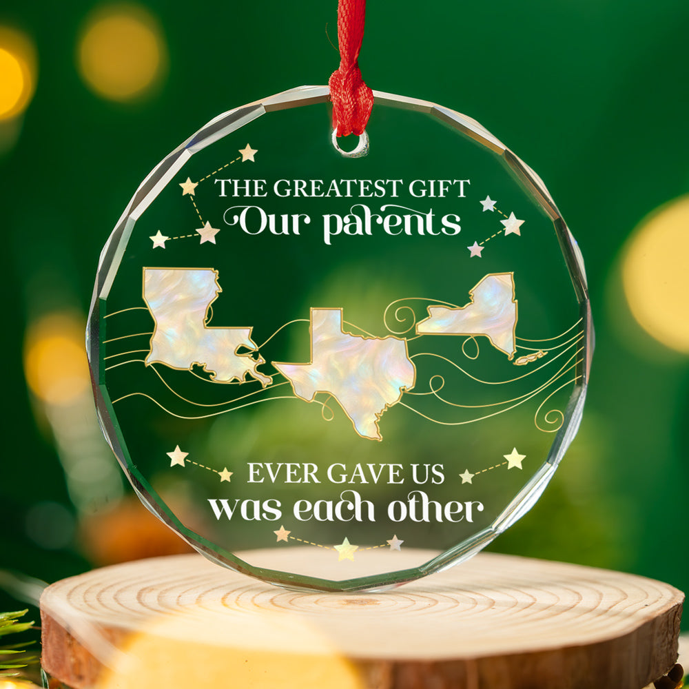 Custom Brothers & Sisters Christmas Ornament •  Sibling Of Pearl - Personalized Glass Ornament