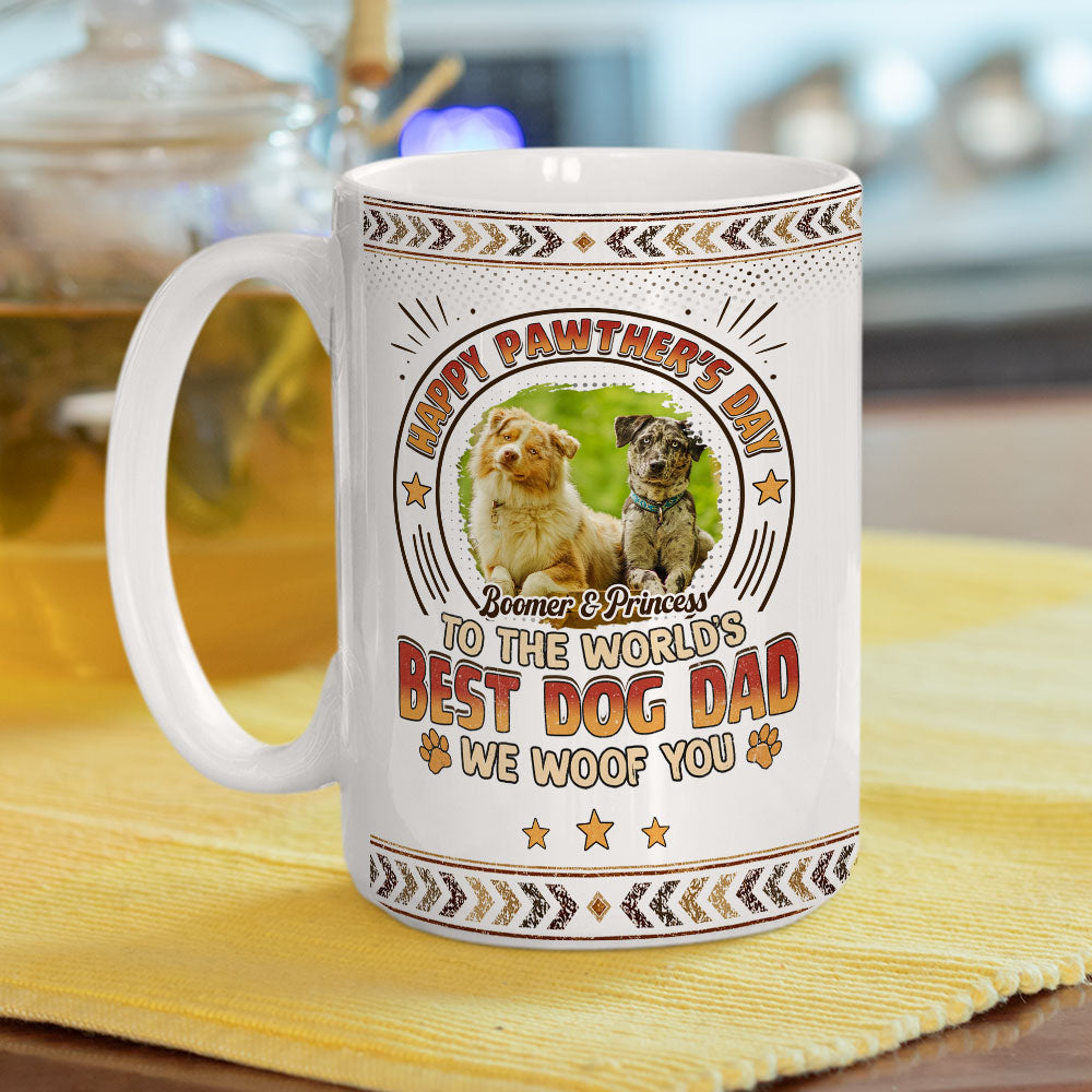 Custom Photo Christmas & Birthday Keepsake Gift • Pawther Day With Dog Dad Photo - Personalized Coffee Mug