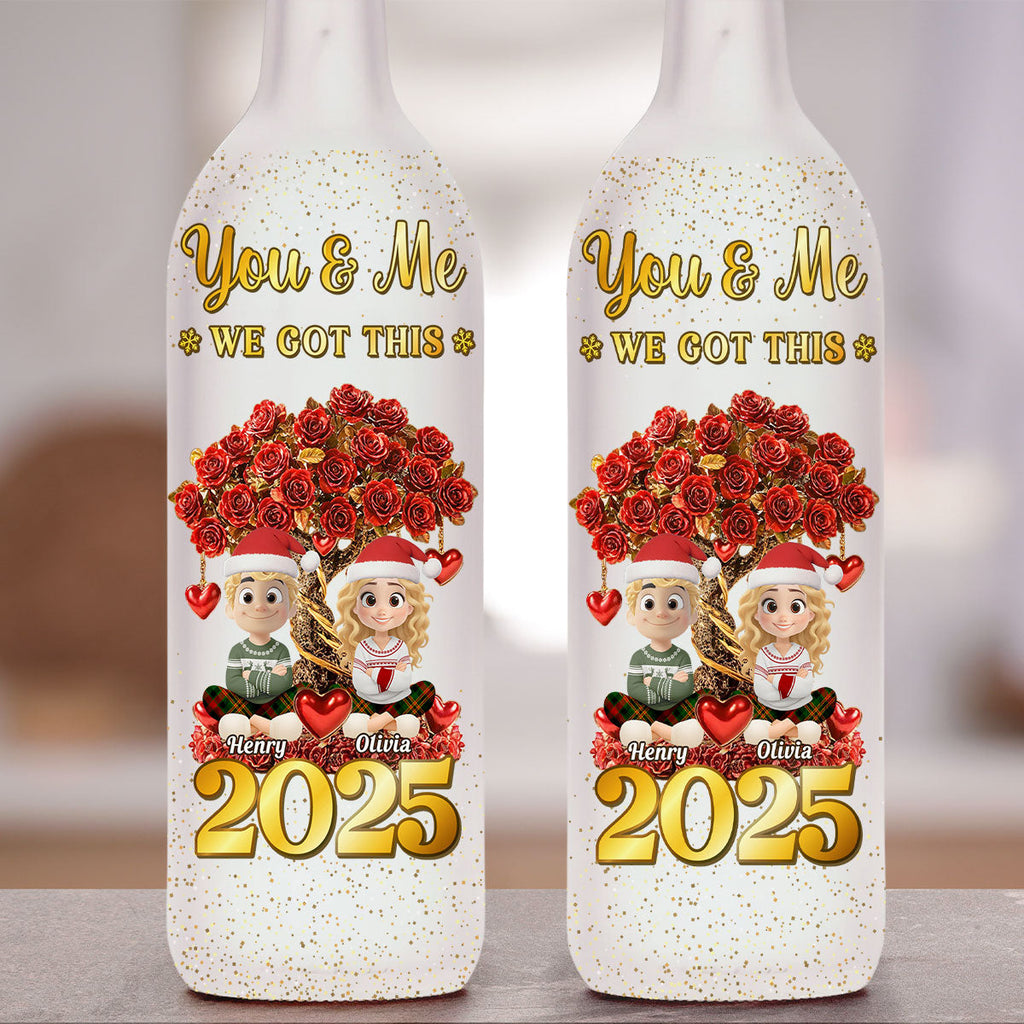 Glowing Heart Rose Tree - Personalized Bottle Lamp