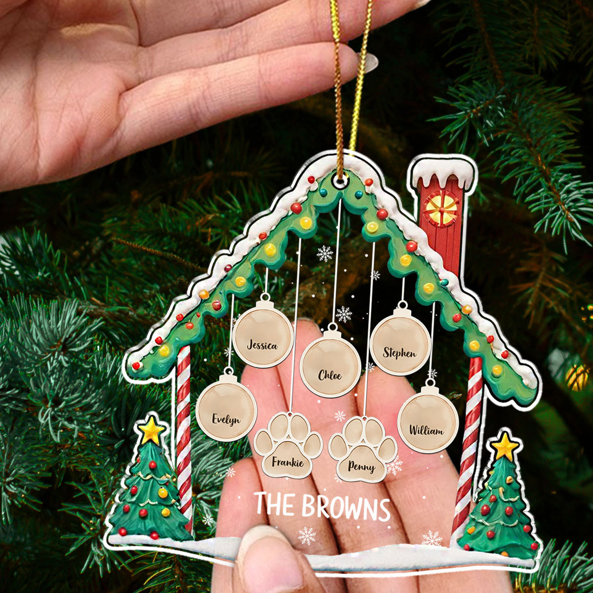 Custom Family Ornament, Christmas Gift for Family Members •  Lovely Family 2 - Personalized Acrylic Ornament