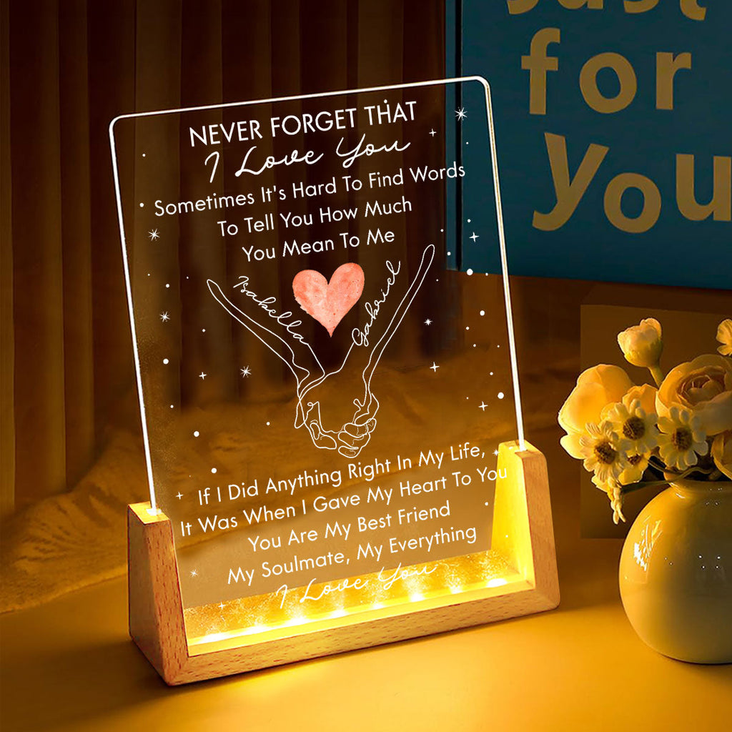 Custom Couple Gift for Anniversary, Valentine's Day, Christmas • My Soulmate - Personalized Night Light