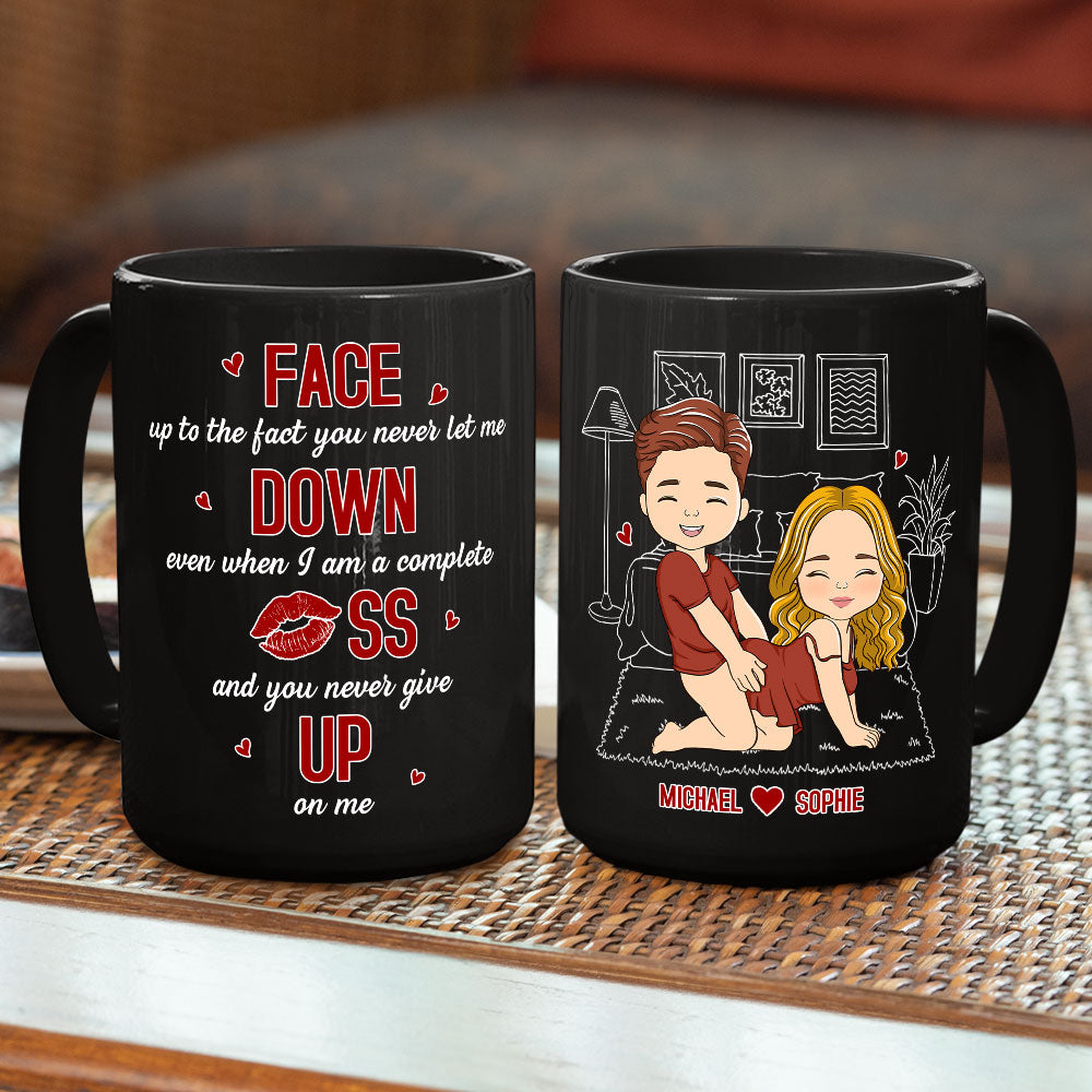 Custom Anniversary Keepsake Gifts For Couple • Face Up To - Personalized Coffee Mug