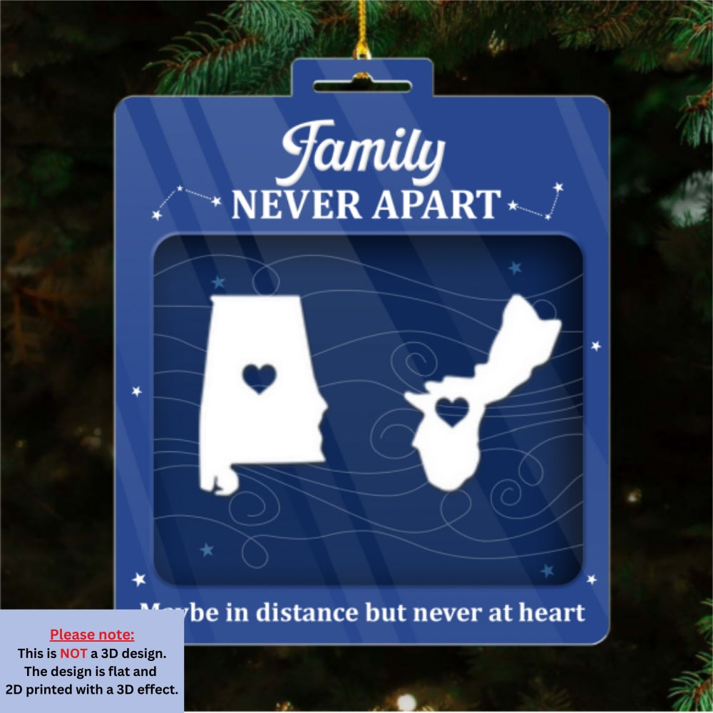Custom Brothers & Sisters Christmas Ornament •  Sibling Love Knows No Borders - Personalized Acrylic Ornament