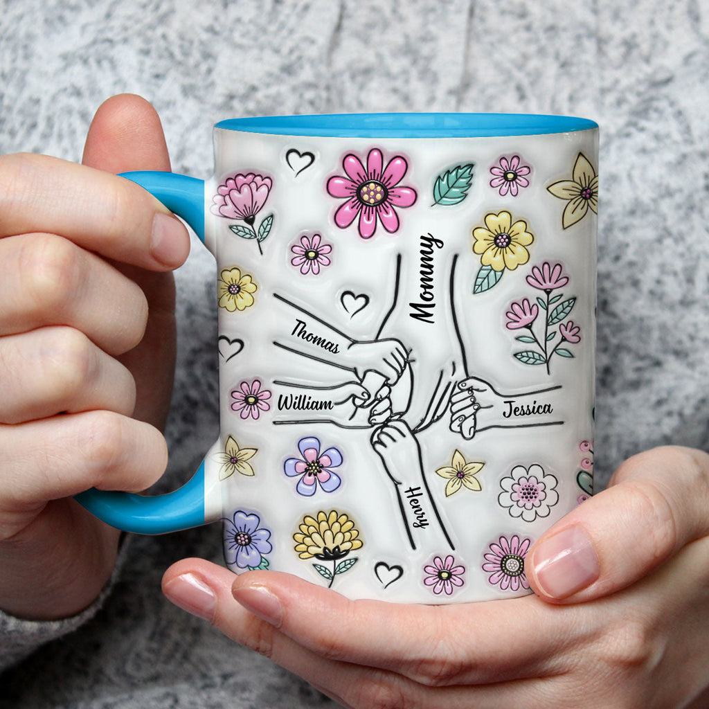 Custom Mother's Day Gift for Mom & Grandma • Family Over Everything - Personalized 3D Inflated Effect Accent Mug