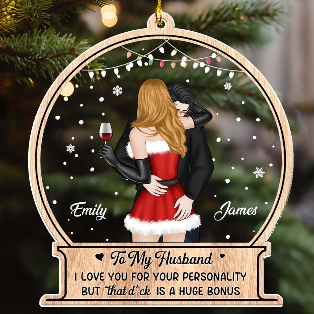 Custom Couple Christmas Ornament, Anniversary Gift •  Dear Husband - Personalized Acrylic Ornament
