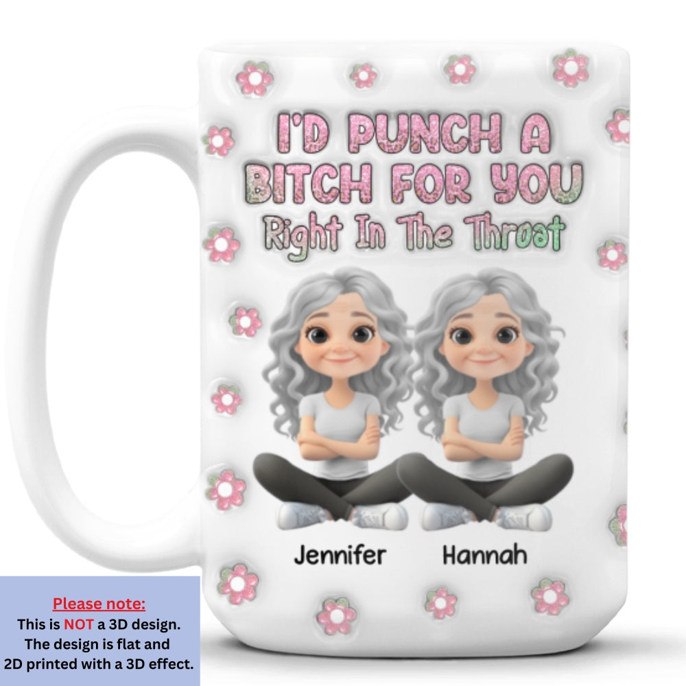 Custom Best Friend, Christmas & Birthday Friendship Keepsake Gift • Sisters By Heart - Personalized 3D Inflated Effect Mug