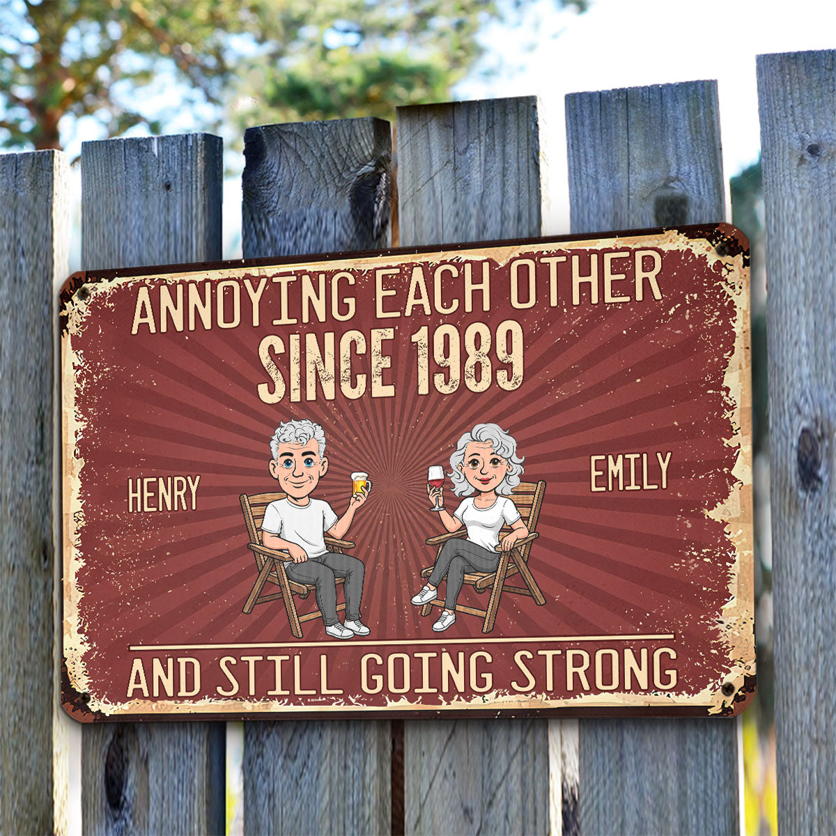 Custom Couple Anniversary Wall Decor Keepsake Gift • Our Love Forever - Personalized Metal Sign