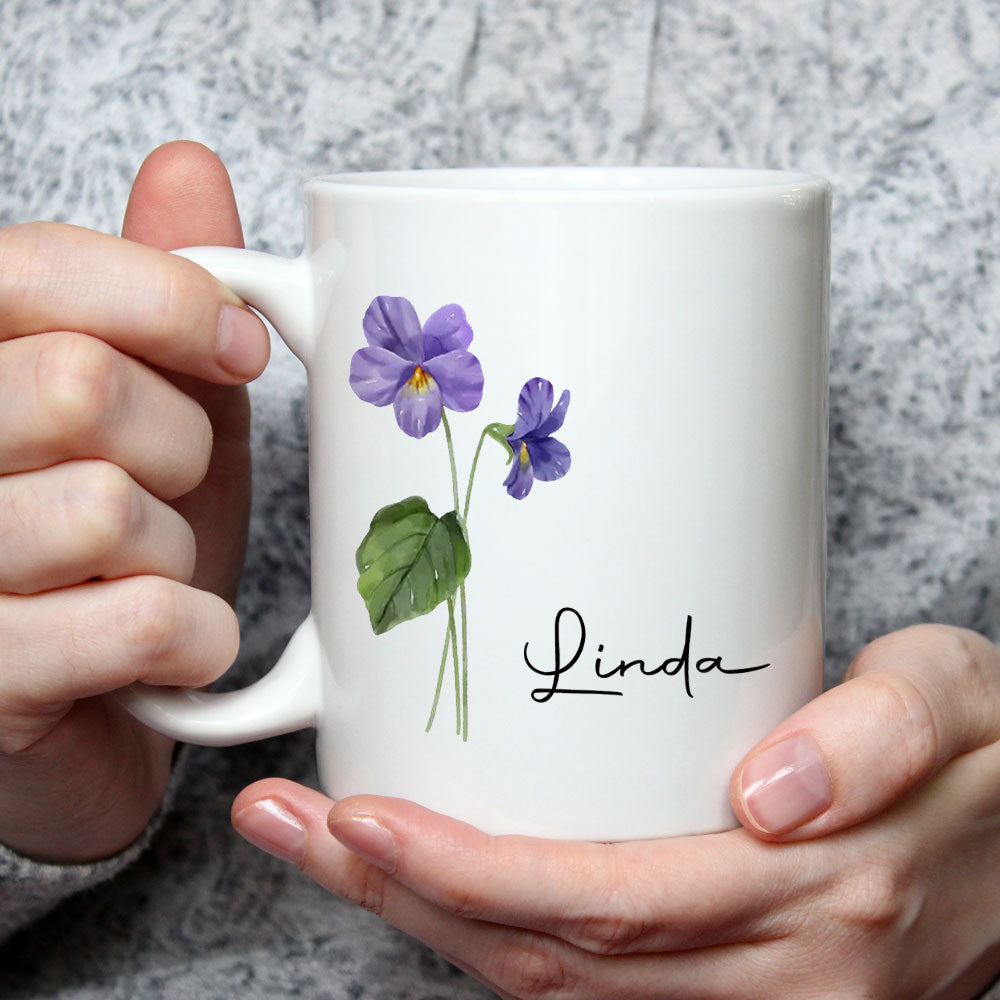 Custom Name & Birth Flower Birthday, Christmas Gift for Best Friend • Friends Are Flowers That Never Fade - Personalized Coffee Mug
