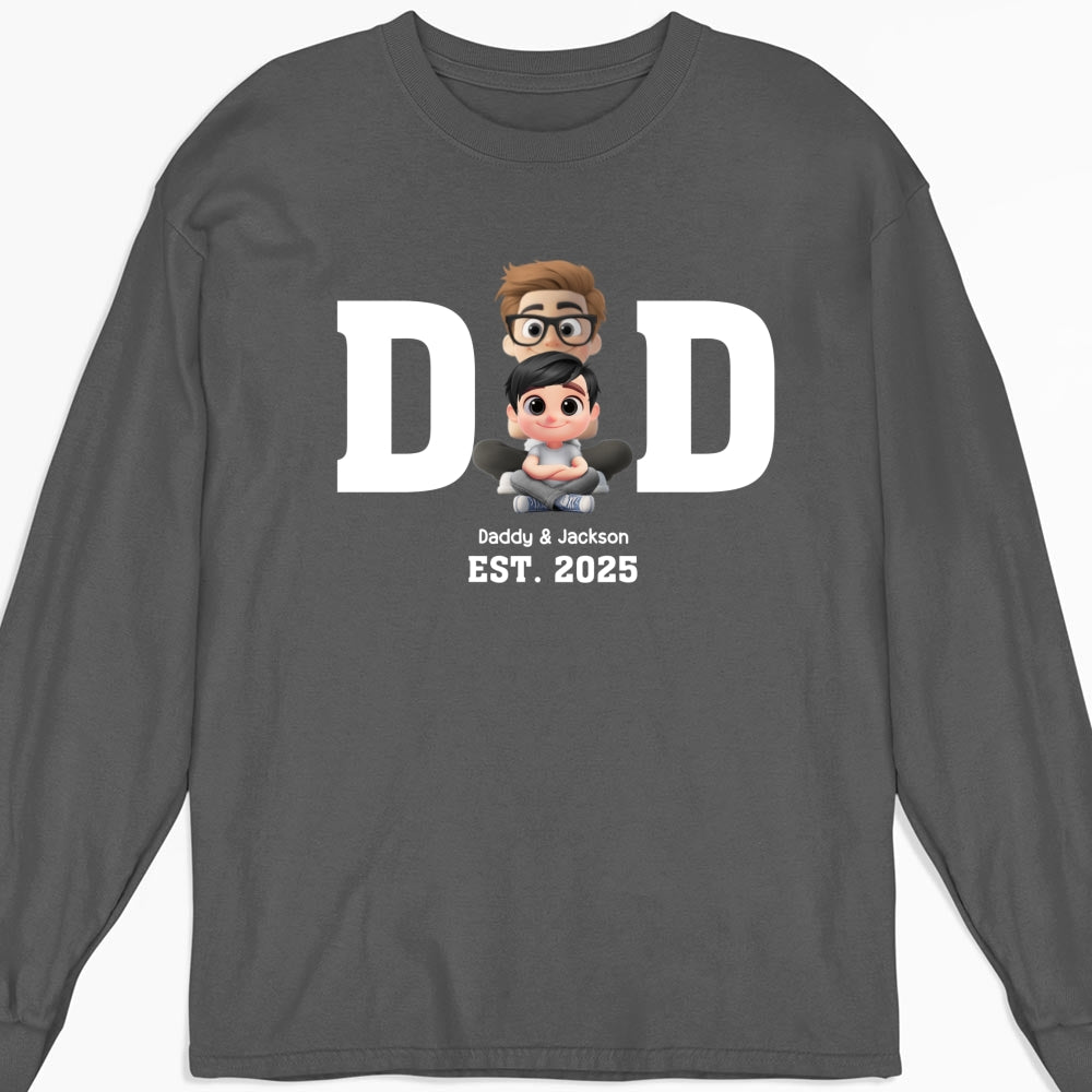 Custom Father's Day, Special Gift for Dad & Grandpa • Happy Kids With Dad - Personalized Shirt