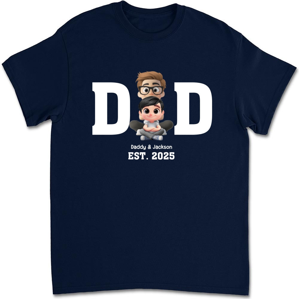 Custom Father's Day, Special Gift for Dad & Grandpa • Happy Kids With Dad - Personalized Shirt