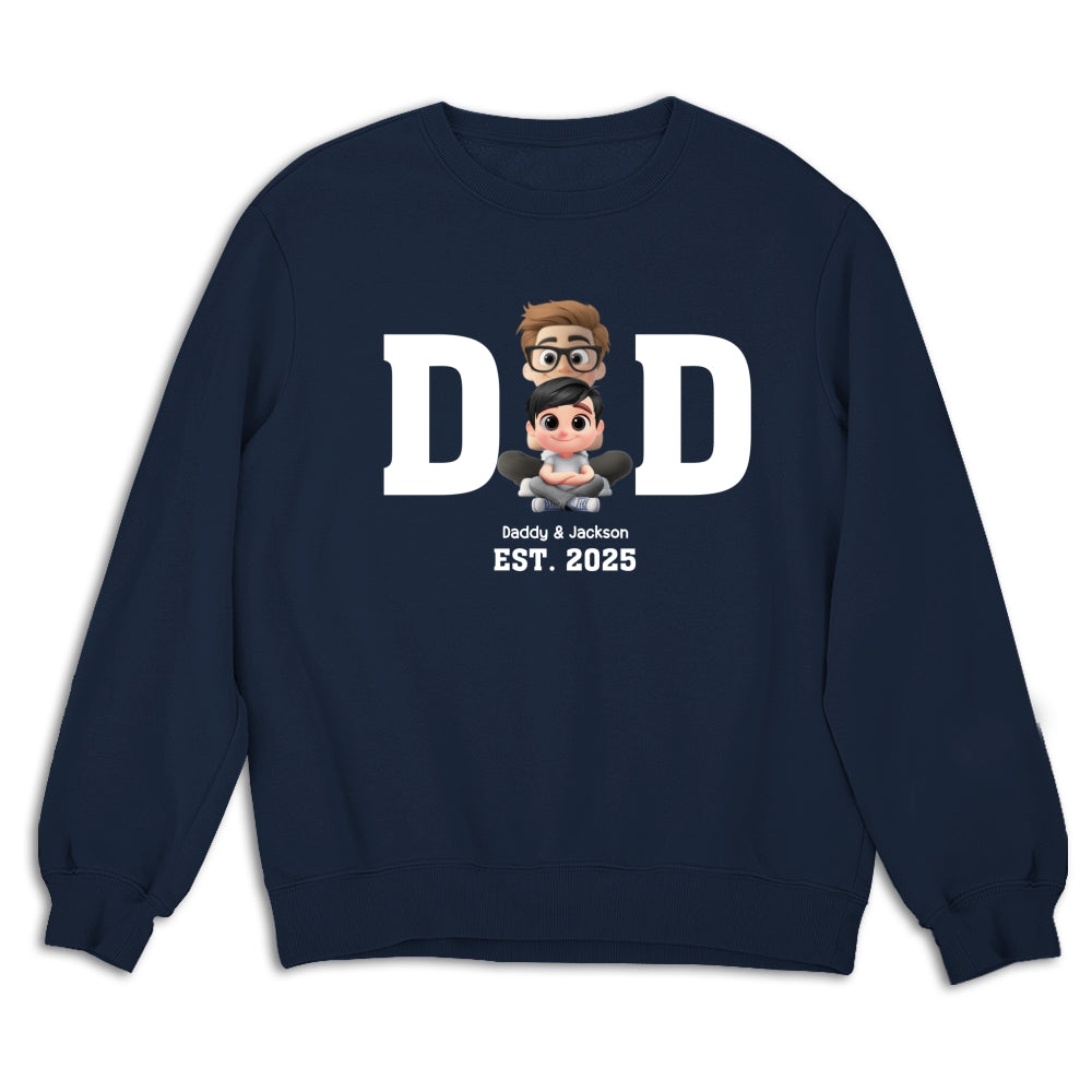 Custom Father's Day, Special Gift for Dad & Grandpa • Happy Kids With Dad - Personalized Shirt
