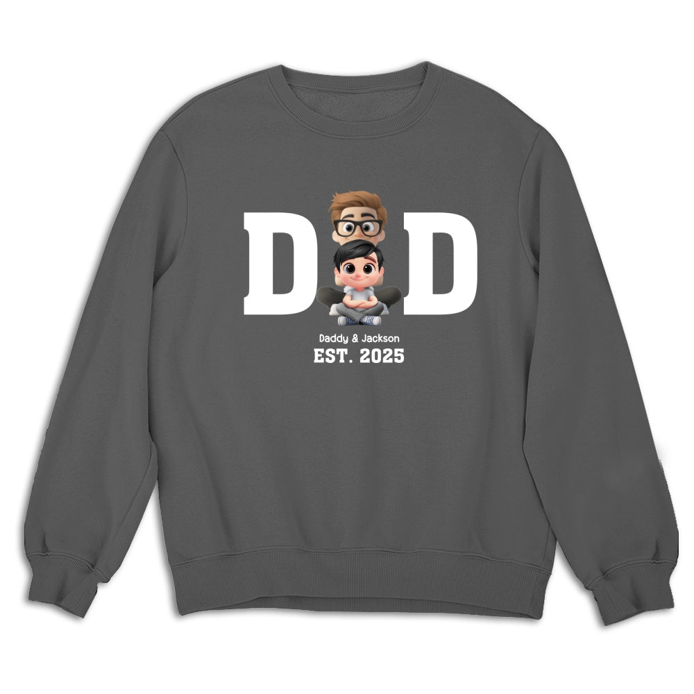 Custom Father's Day, Special Gift for Dad & Grandpa • Happy Kids With Dad - Personalized Shirt