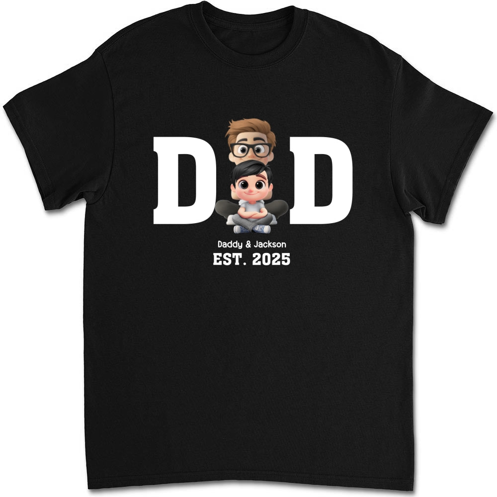 Custom Father's Day, Special Gift for Dad & Grandpa • Happy Kids With Dad - Personalized Shirt