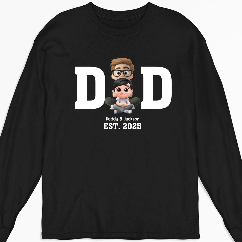 Custom Father's Day, Special Gift for Dad & Grandpa • Happy Kids With Dad - Personalized Shirt