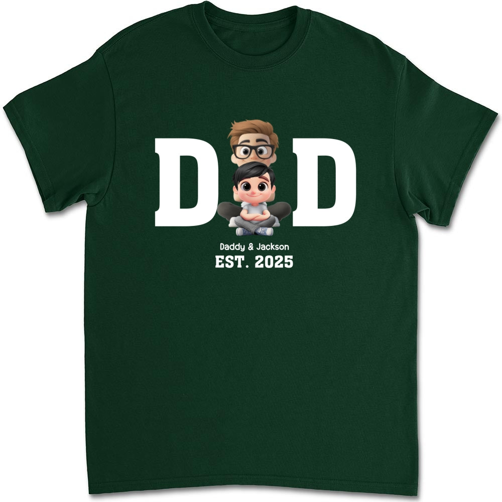 Custom Father's Day, Special Gift for Dad & Grandpa • Happy Kids With Dad - Personalized Shirt