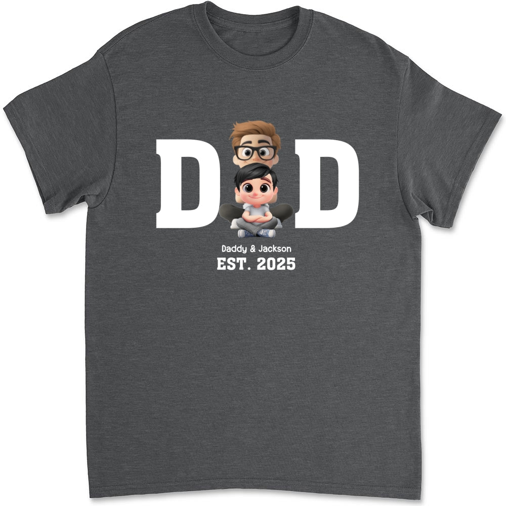 Custom Father's Day, Special Gift for Dad & Grandpa • Happy Kids With Dad - Personalized Shirt