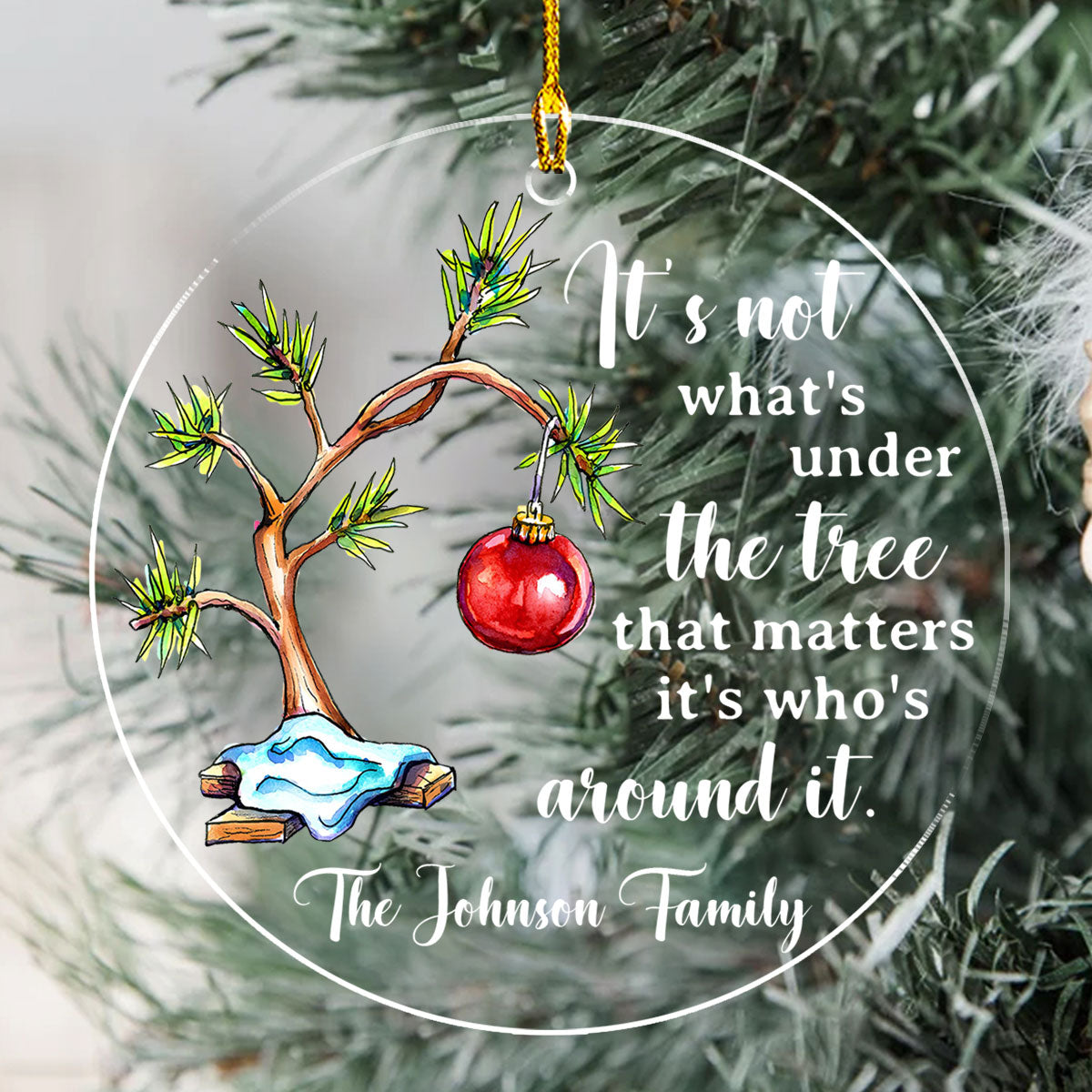 Custom Family Ornament, Christmas Gift for Family Members •  Under Tree Christmas - Personalized Acrylic Ornament
