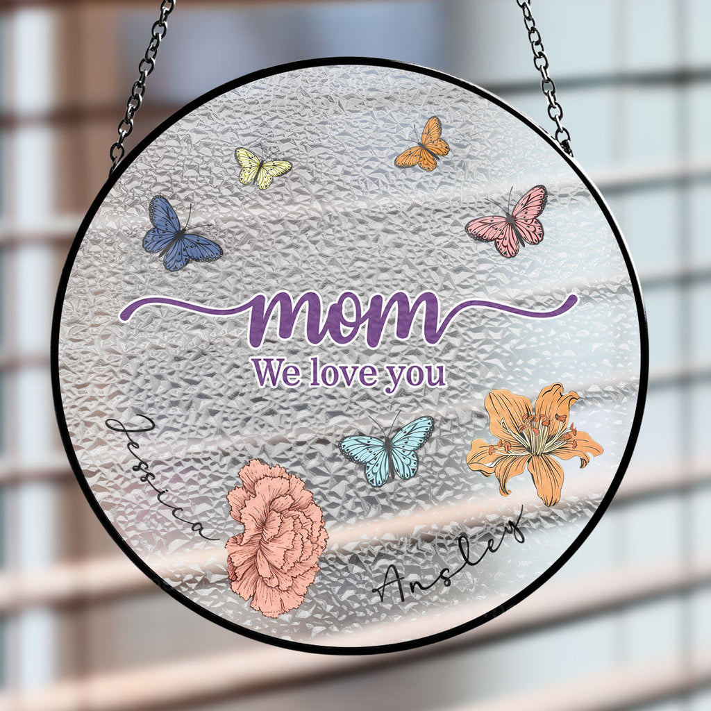 Custom Name Hanging Decor for Mom Daughter, Mother's Day Gifts • Mom You Brighten My Life - Personalized Window Hanging Suncatcher