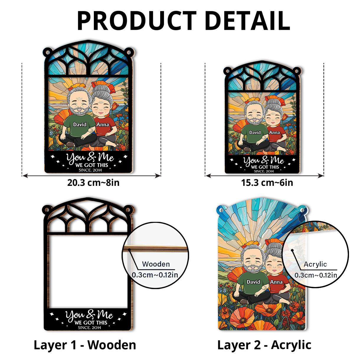 You And Me - Personalized Suncatcher
