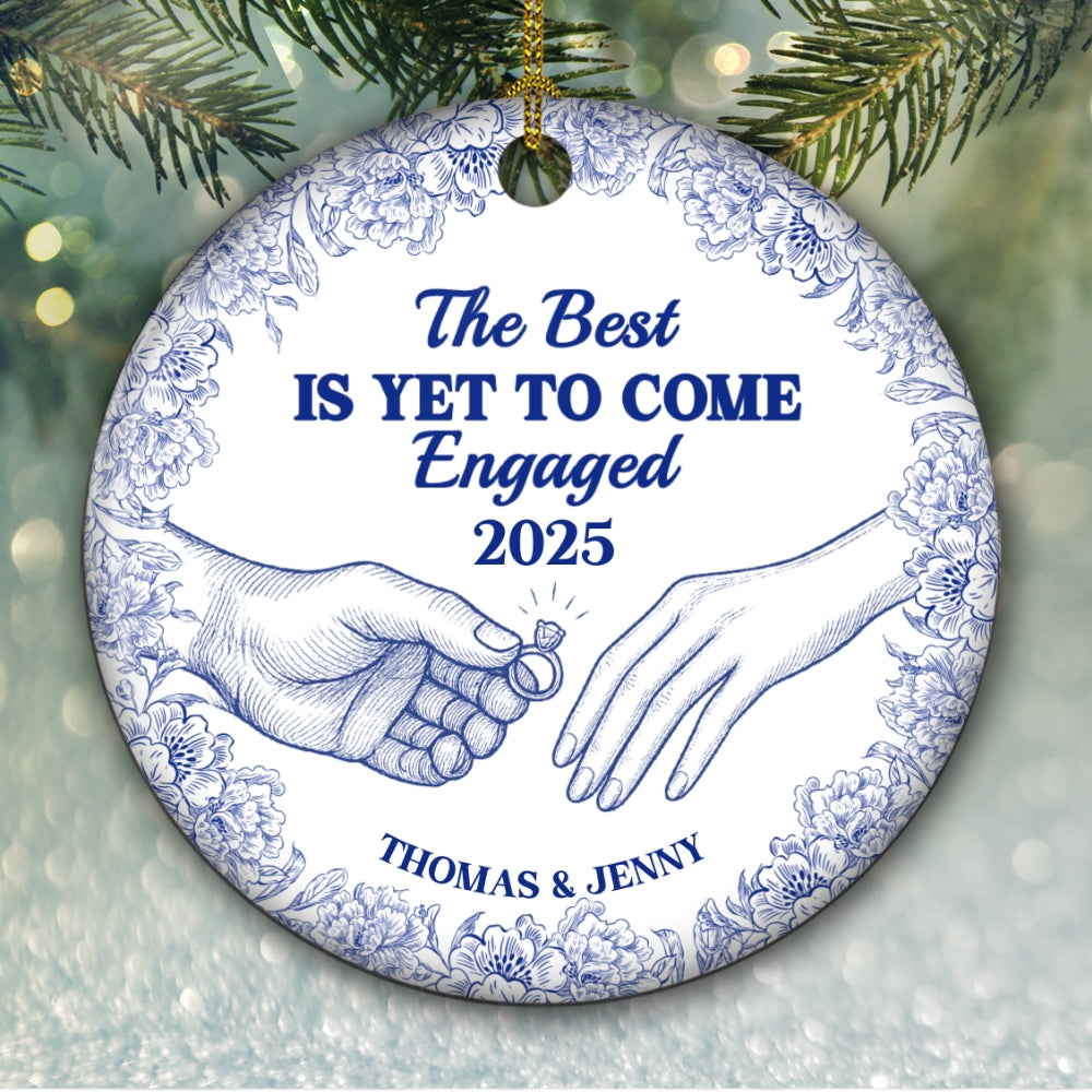 Custom Keepsake Christmas Ornament •  The Best Is Yet Ahead - Personalized Ceramic Ornament