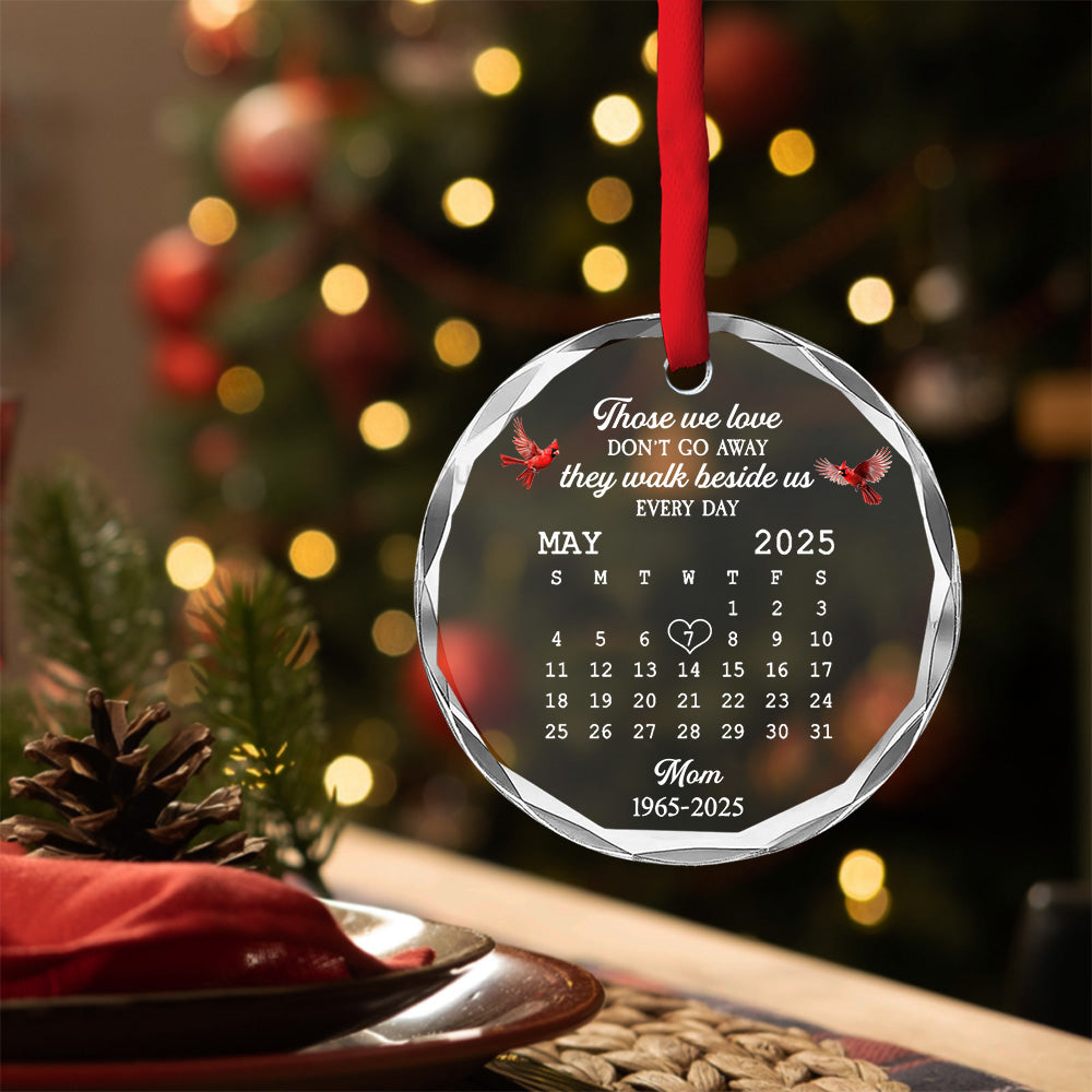 Custom Memorial Christmas Ornament, Sympathy Keepsake •  With Us Always - Personalized Glass Ornament