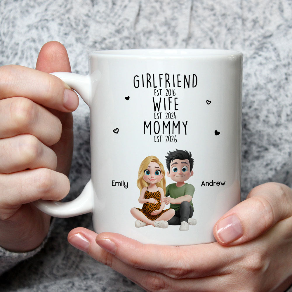 Custom First Mother's Day, Christmas Gift for New Mom • Girlfriend Wife Mommy - Personalized Coffee Mug