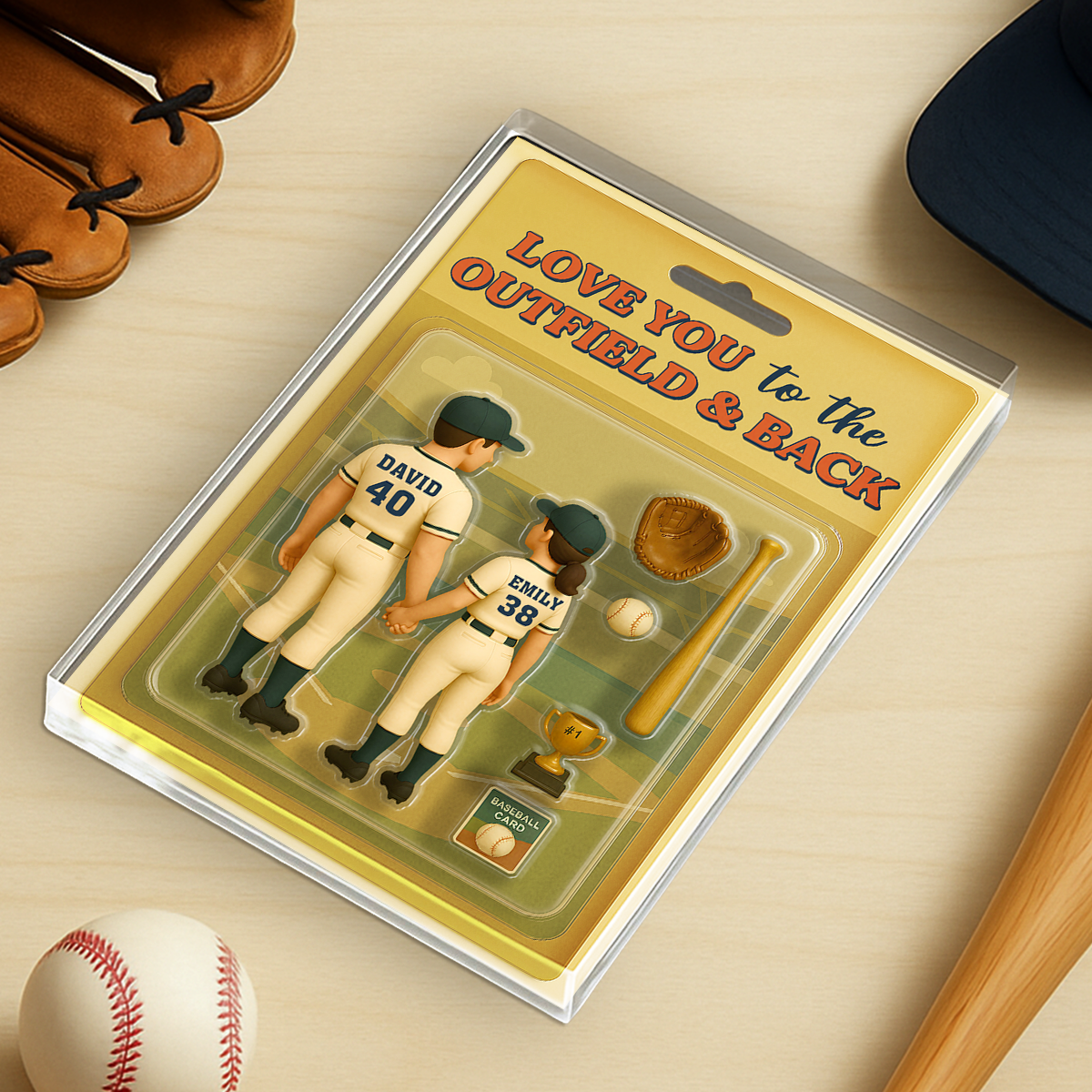 Custom Couple's Decor, Anniversary & Wedding Gift • Baseball Couple - Personalized Acrylic Plaque