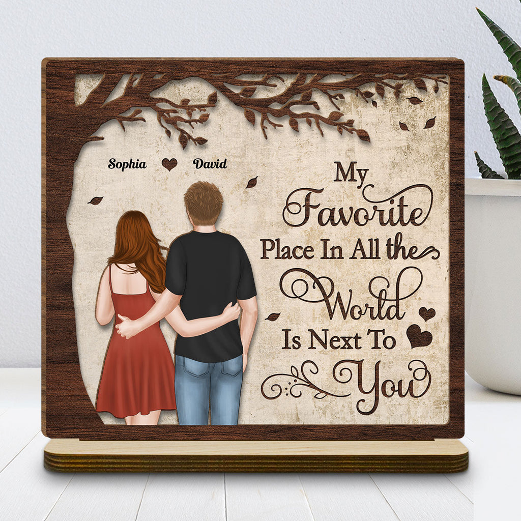 Custom Couple's Decor, Anniversary & Wedding Gift • You Are Mine - Personalized 2-Layer Wood Plaque With Flat Base