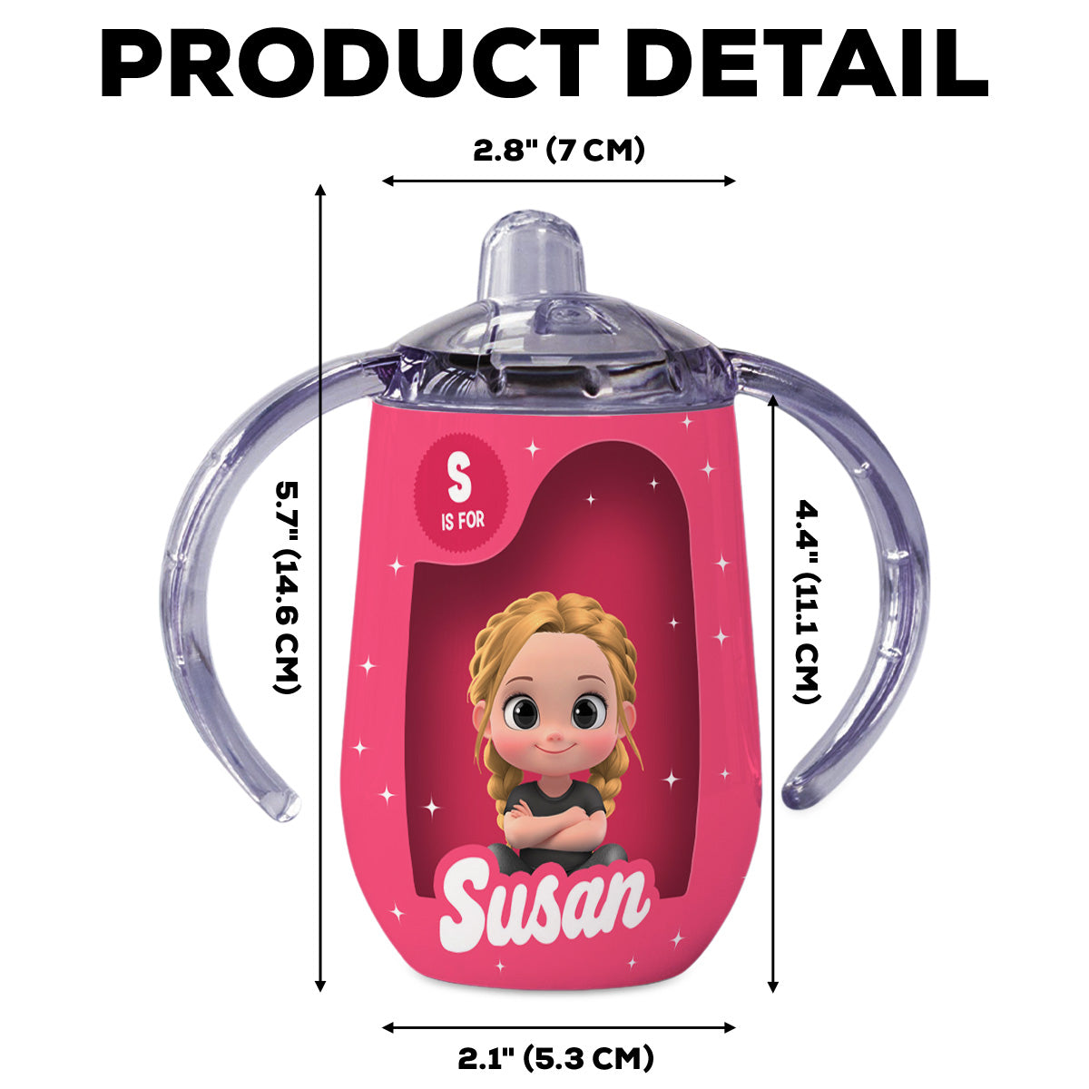 Cute Baby - Personalized Sippy Cup With Handles
