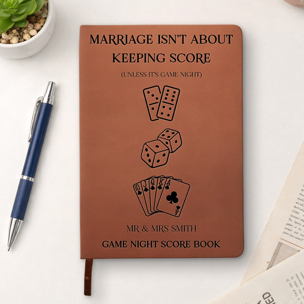 Custom Couple Game Night Score Book • Lover Score Book - Personalized Leather Journal