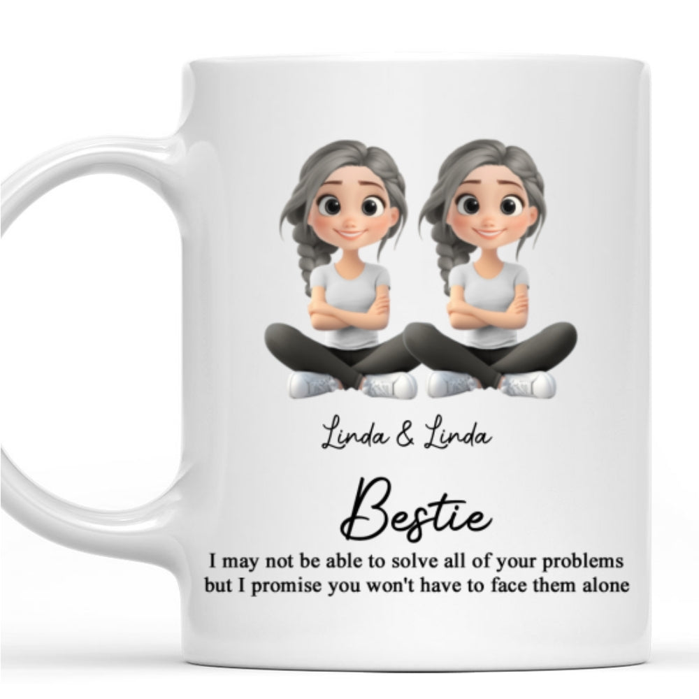 Custom Best Friend, Christmas & Birthday Friendship Keepsake Gift • Friendship Forever Keepsake Cartoonize - Personalized Coffee Mug