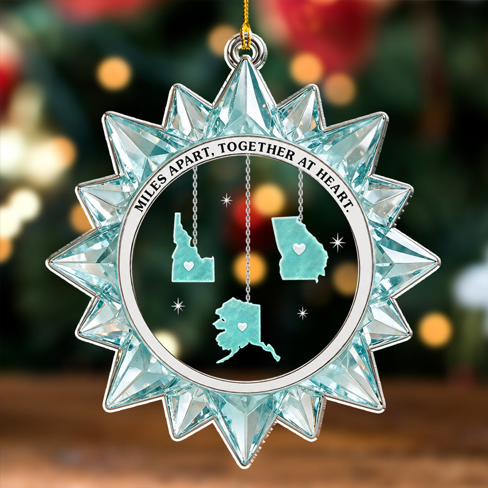 Custom Family Ornament, Christmas Gift for Family Members •  Same Sky Same Love - Personalized Acrylic Ornament