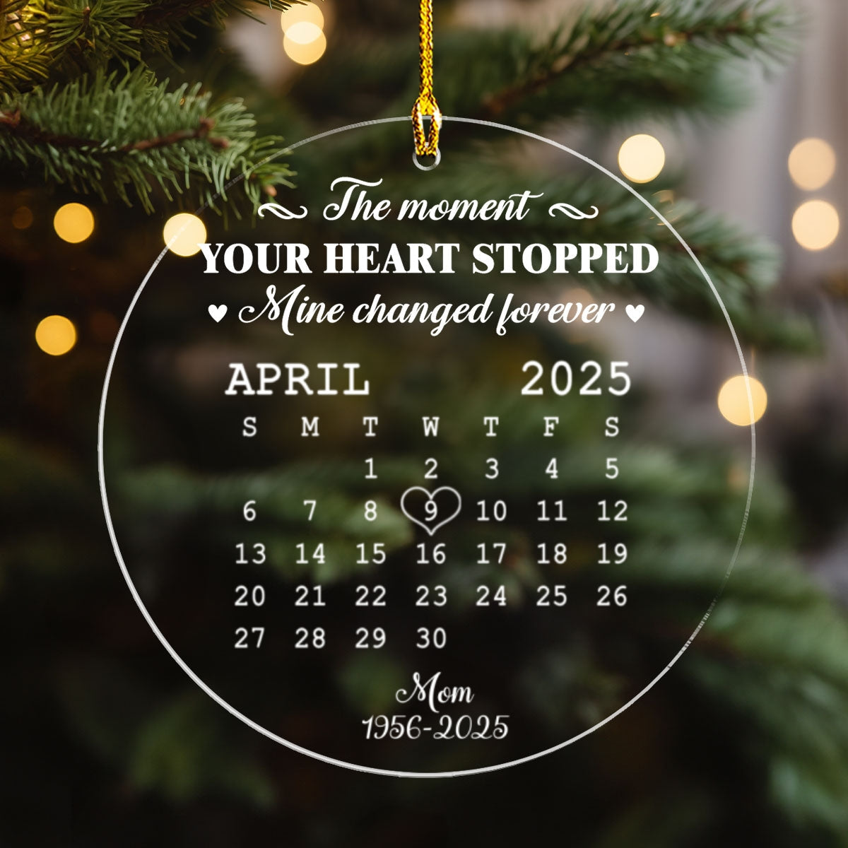 Custom Memorial Christmas Ornament, Sympathy Keepsake •  The Moment - Personalized Acrylic Ornament