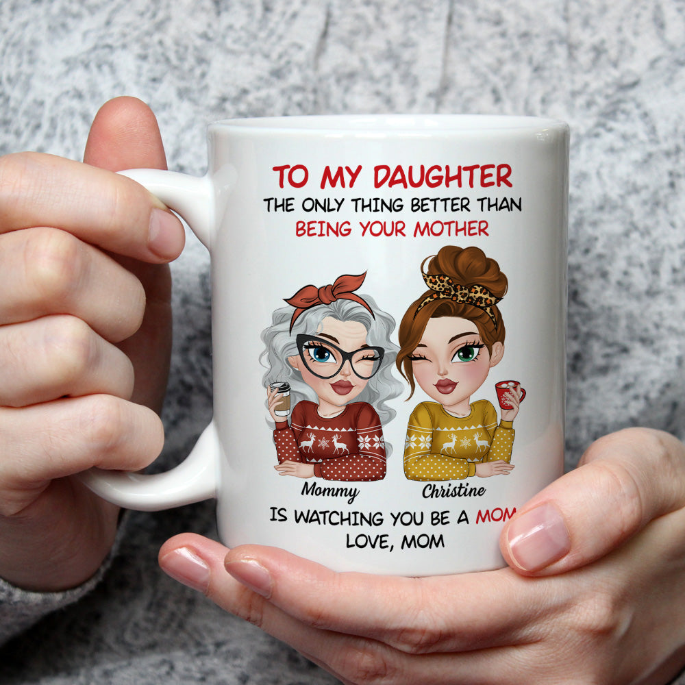 Custom Christmas & Birthday Gift for Daughter • Home Is Where Mom Is - Personalized Coffee Mug