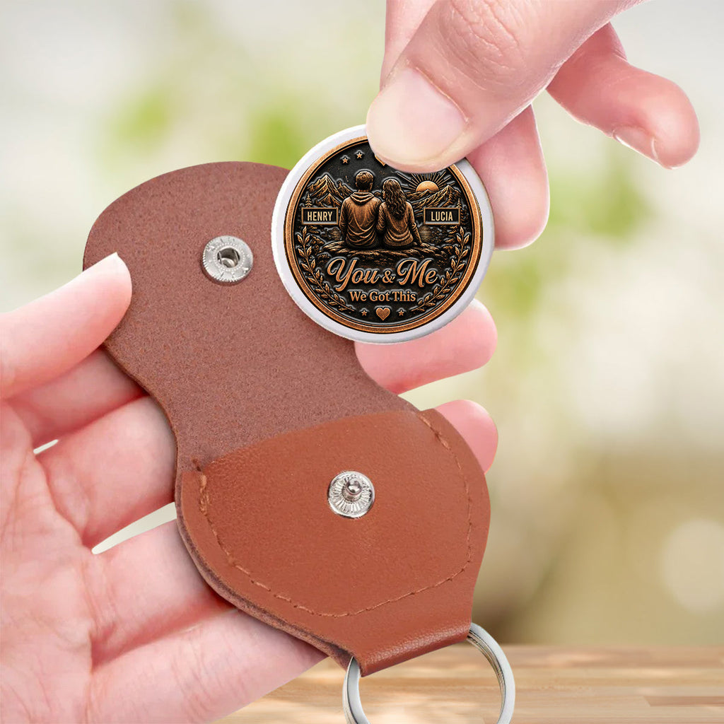 Custom Coin Keychain for Wife, Couple Anniversary Valentine's Day Gifts • You And Me Forever Always - Personalized 3D Printing Pocket Hug